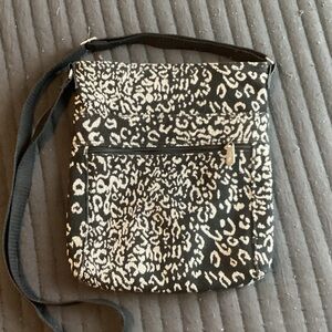 Thirty-One Black and White leopard Crossbody Bag
